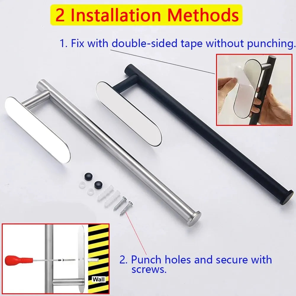 OptiTowel Mount – No Drill Paper Towel Holder Wall Mounted | Adhesive Stainless Steel Dispenser