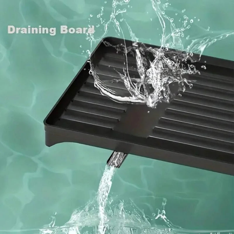 OptiDrain Pro – 2 Tier Dish Drying Rack Stainless Steel | Large Kitchen Counter Drainboard