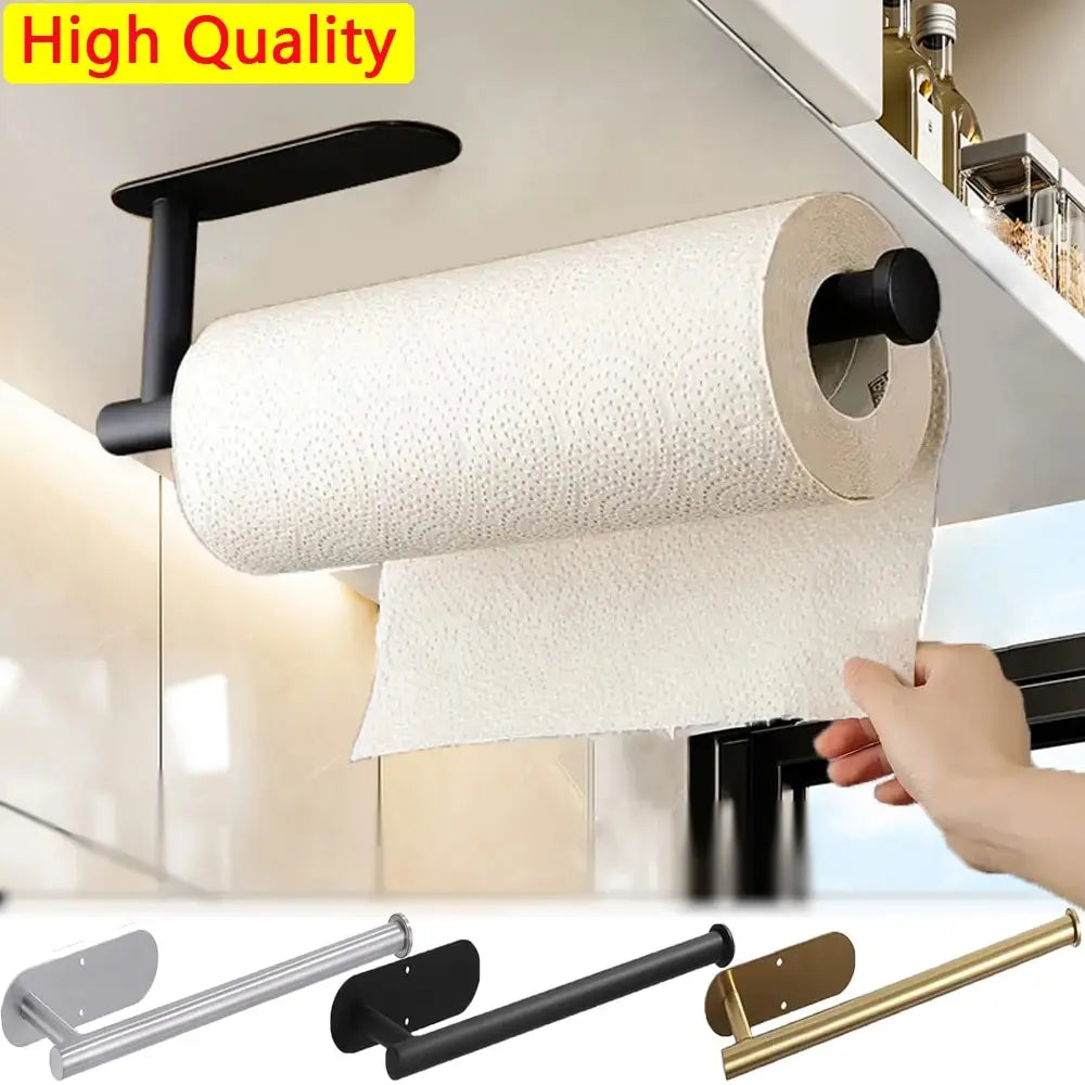 OptiTowel Mount – No Drill Paper Towel Holder Wall Mounted | Adhesive Stainless Steel Dispenser