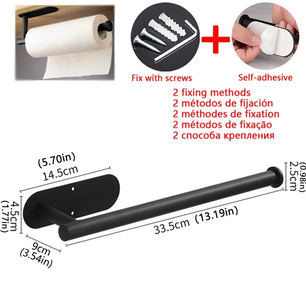 OptiTowel Mount – No Drill Paper Towel Holder Wall Mounted | Adhesive Stainless Steel Dispenser
