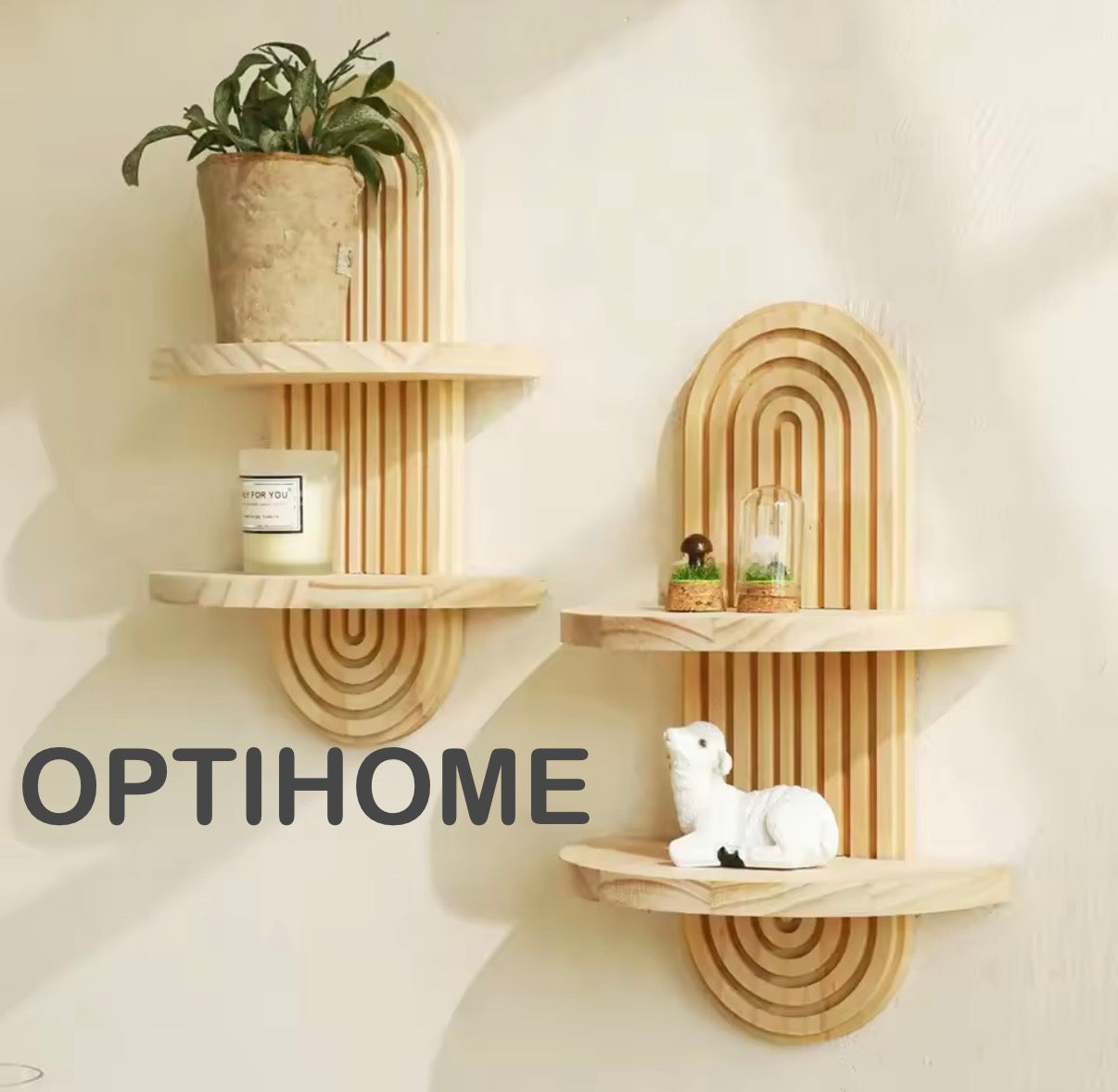 OptiShelf Flex – No-Drill Floating Wall Shelves (Set of 3)