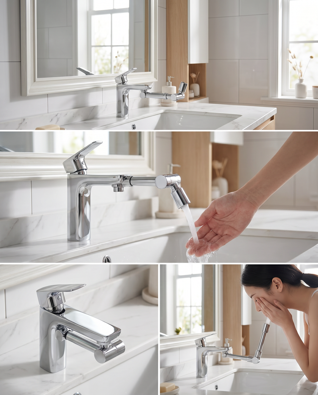 1440° Rotatable Faucet Aerator — Water Saving Splash-Proof Kitchen & Bathroom Tap Extender