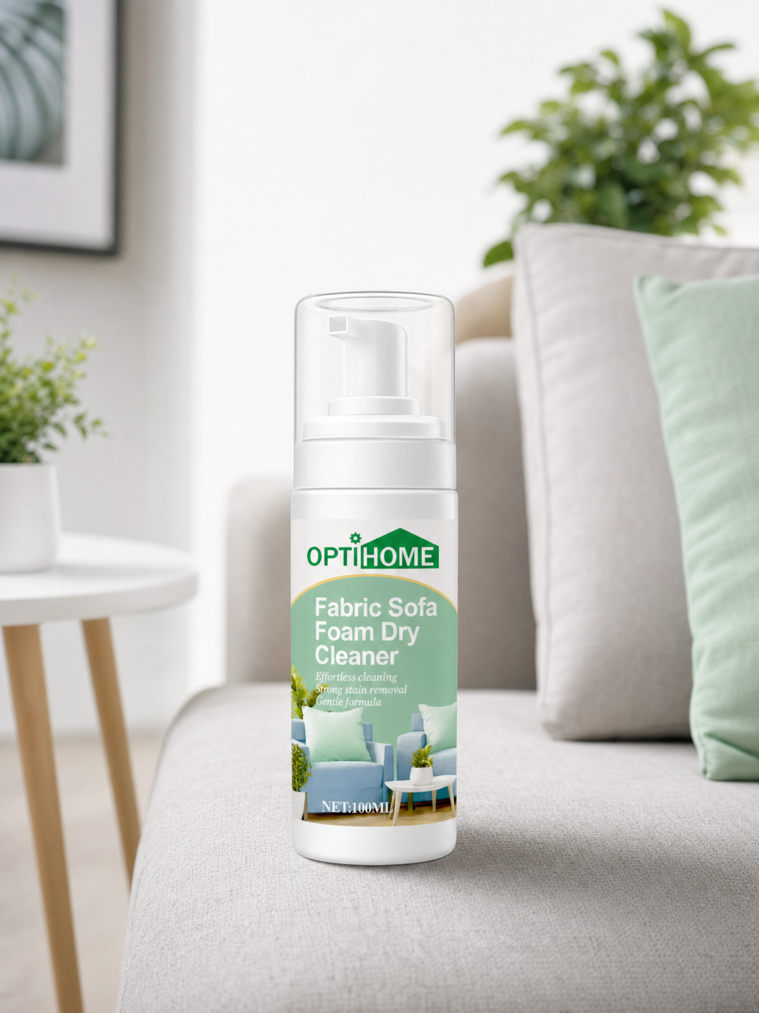 OptiFresh Foam – Fabric & Sofa Dry Cleaner | No-Water Spray for Carpet, Curtain & Upholstery