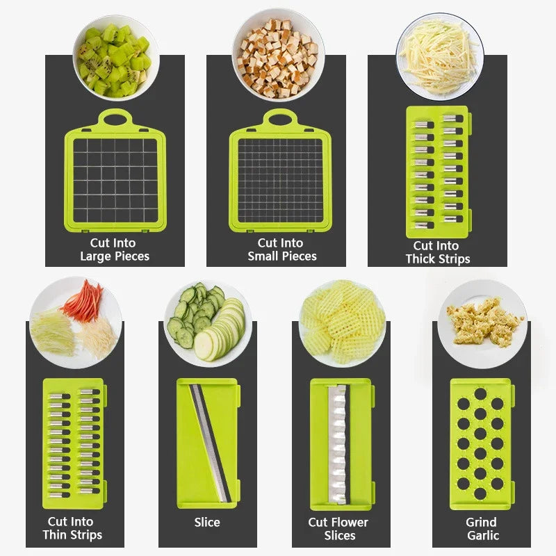 OptiChop Pro – Multifunctional Vegetable Chopper | 12, 14 or 16-in-1 Onion Slicer, Dicer & Grater Set