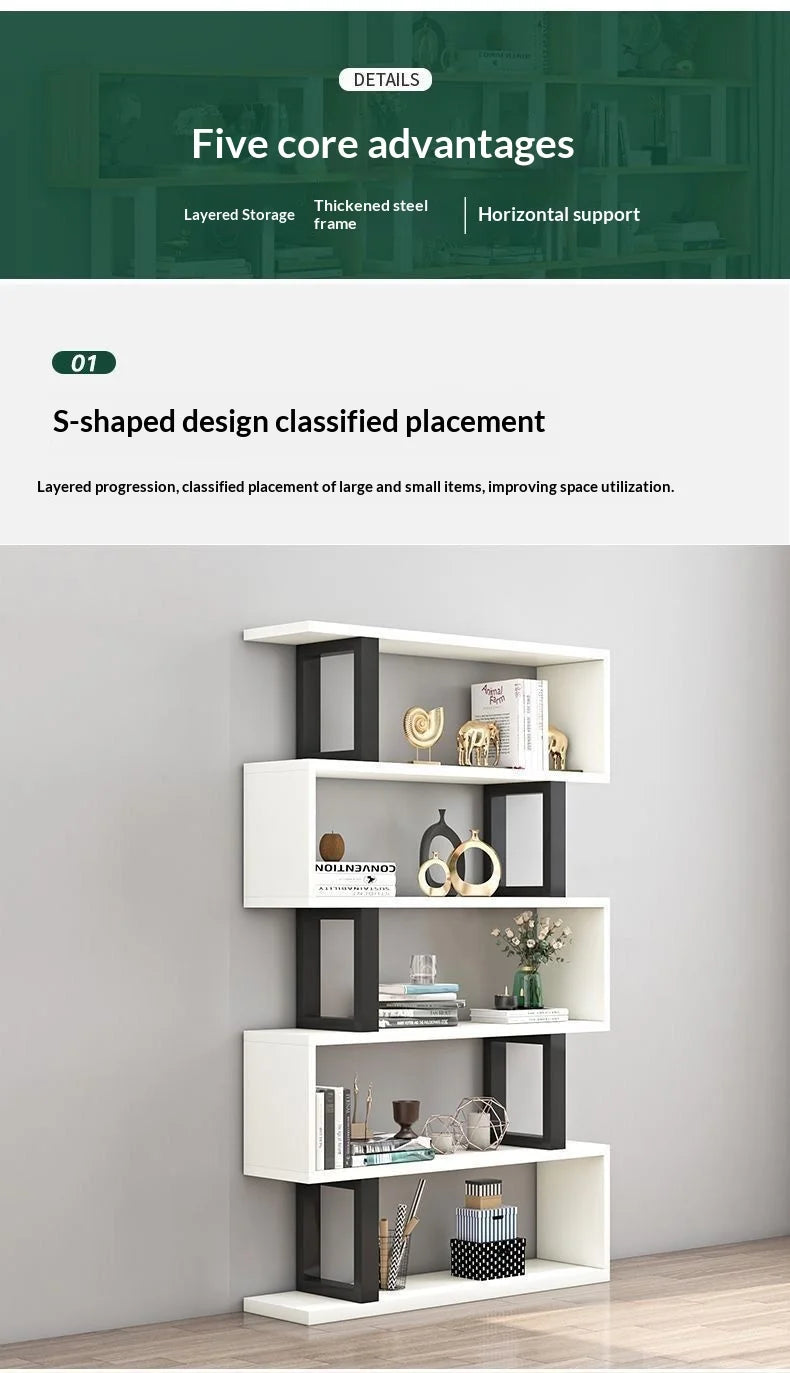 OptiShelf Tower – Modern Minimalist Bookshelf | Wood & Metal Display Rack