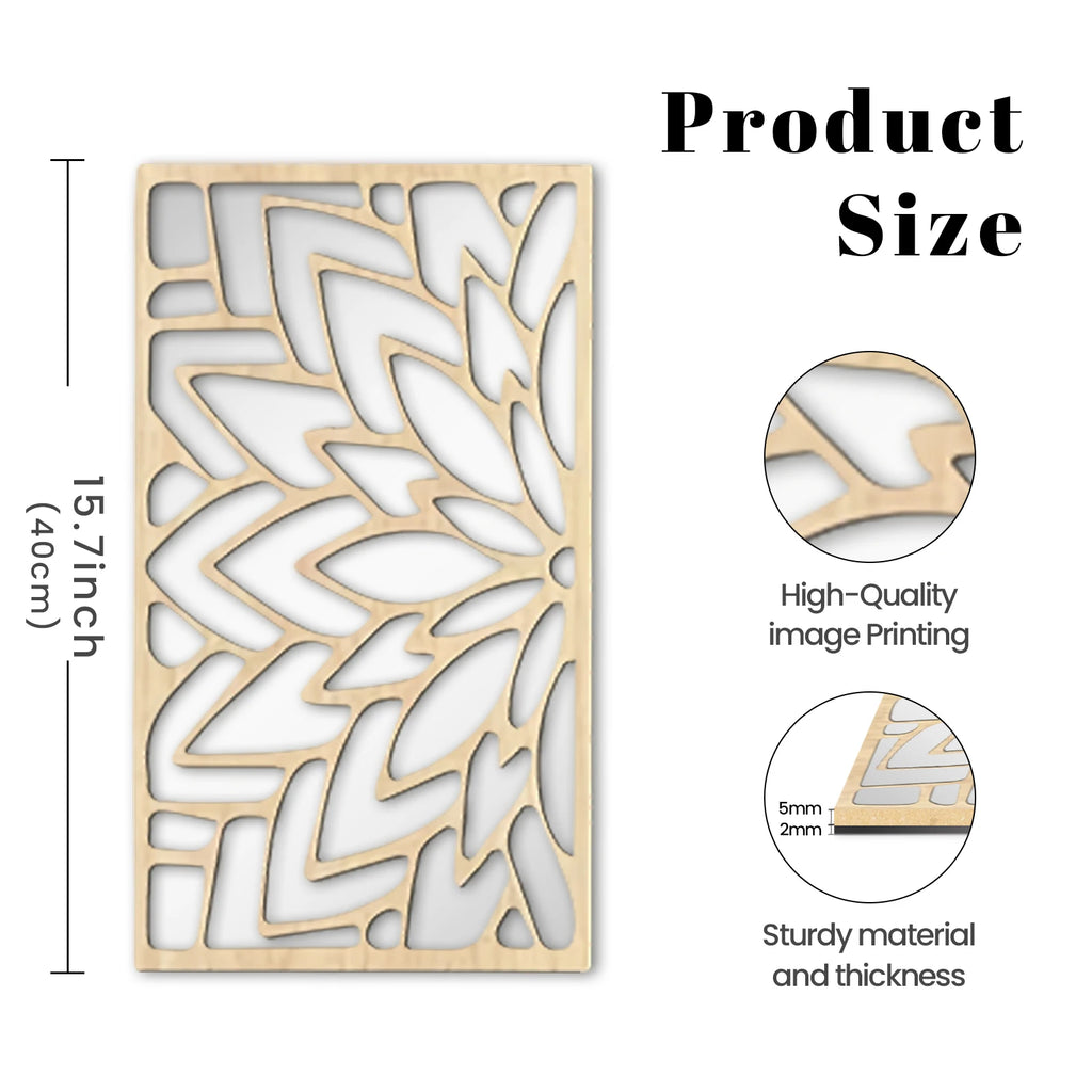 OptiBloom Mirror – 3-Piece Leaf-Shaped Wall Mirror Set | Modern Wooden & Acrylic Statement Decor