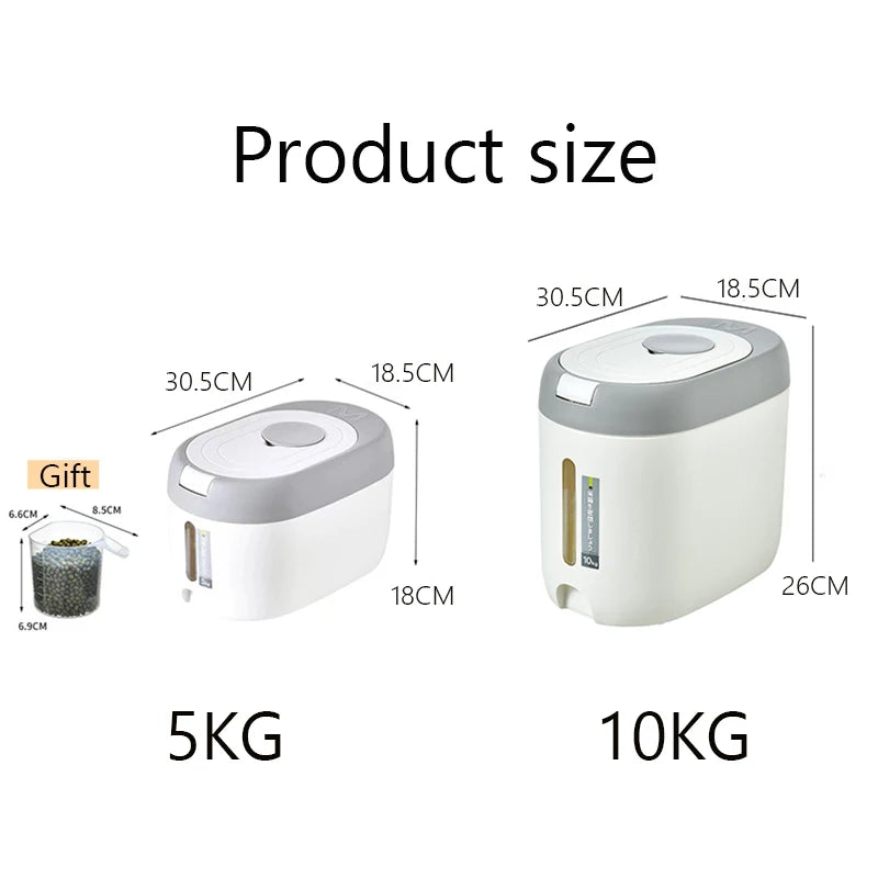 Airtight Rice & Cereal Dispenser 5KG/10KG – Smart Kitchen Storage Container
