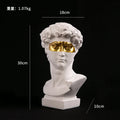 OptiArt Bust – Modern Abstract David Head Sculpture | Greek Art Bust for Studio, Shelf & Desk Decor