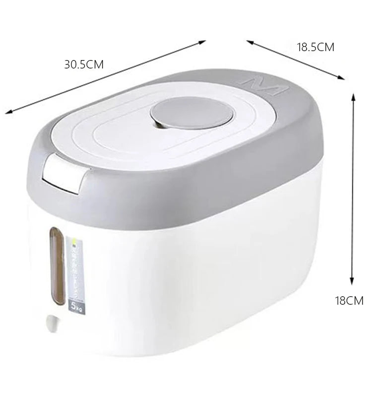 Airtight Rice & Cereal Dispenser 5KG/10KG – Smart Kitchen Storage Container