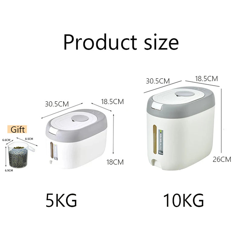 Airtight Rice & Cereal Dispenser 5KG/10KG – Smart Kitchen Storage Container