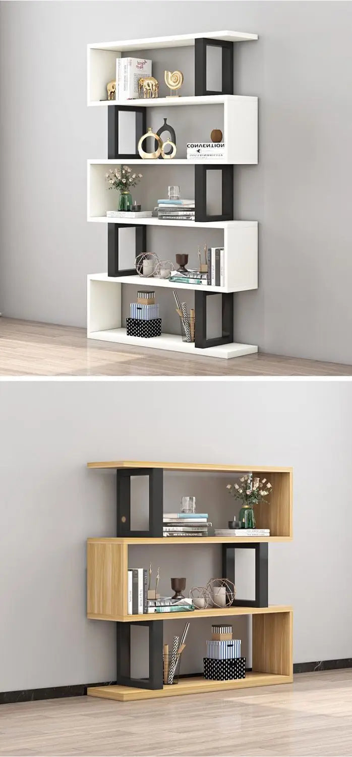 OptiShelf Tower – Modern Minimalist Bookshelf | Wood & Metal Display Rack
