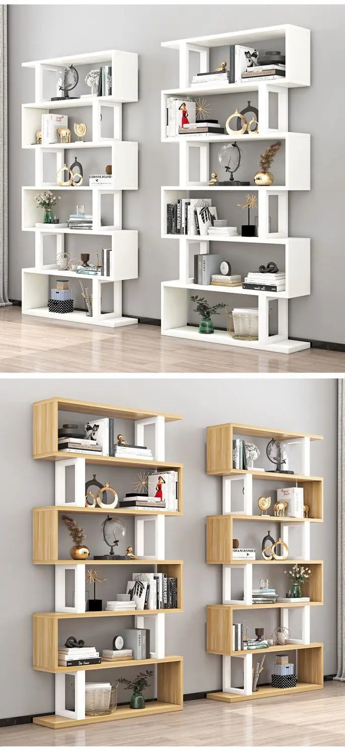 OptiShelf Tower – Modern Minimalist Bookshelf | Wood & Metal Display Rack