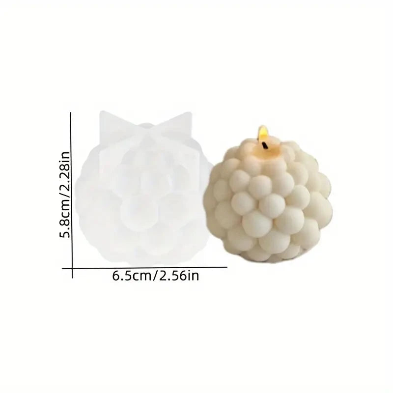 OptiCast Studio – 3D Silicone Candle Mold | Bubble Sphere & Cylinder DIY Mould