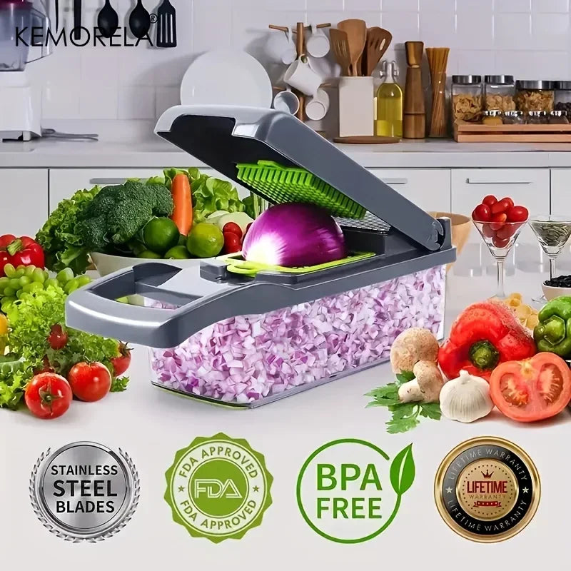 OptiChop Pro – Multifunctional Vegetable Chopper | 12, 14 or 16-in-1 Onion Slicer, Dicer & Grater Set