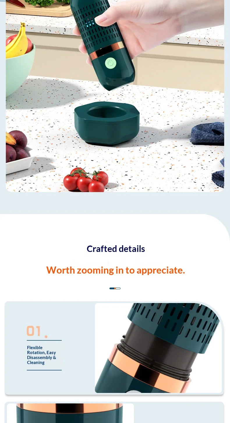 OptiPure Wash – Ultrasonic Fruit & Vegetable Cleaner | Cordless USB Rechargeable Food Purifier