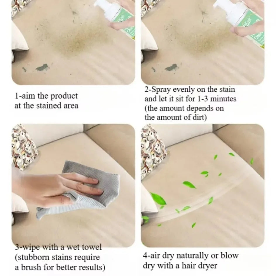 OptiFresh Foam – Fabric & Sofa Dry Cleaner | No-Water Spray for Carpet, Curtain & Upholstery