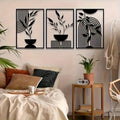 OptiArt Iron – Black Metal Wall Art 3-Piece Set | Abstract Line Decor