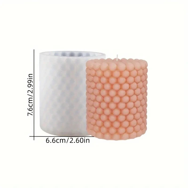 OptiCast Studio – 3D Silicone Candle Mold | Bubble Sphere & Cylinder DIY Mould