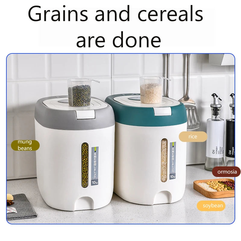 Airtight Rice & Cereal Dispenser 5KG/10KG – Smart Kitchen Storage Container
