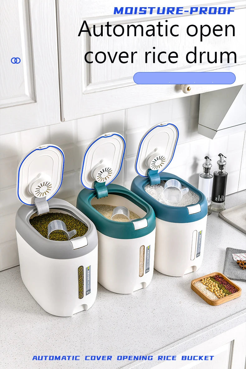 Airtight Rice & Cereal Dispenser 5KG/10KG – Smart Kitchen Storage Container