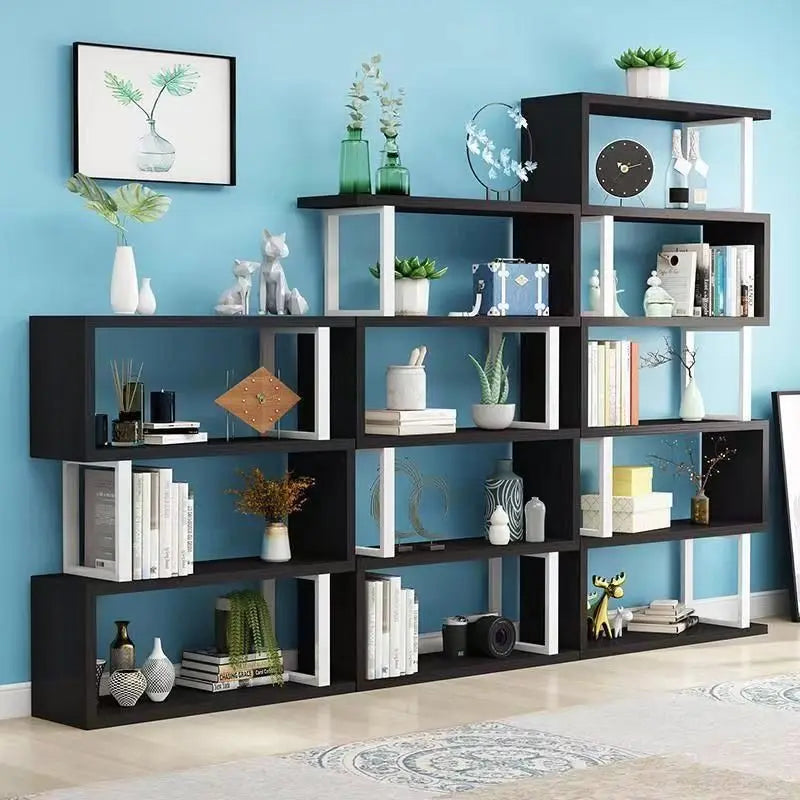 OptiShelf Tower – Modern Minimalist Bookshelf | Wood & Metal Display Rack