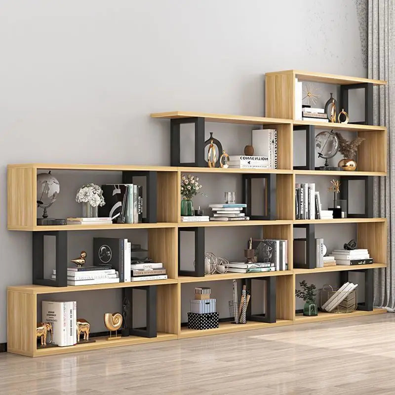 OptiShelf Tower – Modern Minimalist Bookshelf | Wood & Metal Display Rack