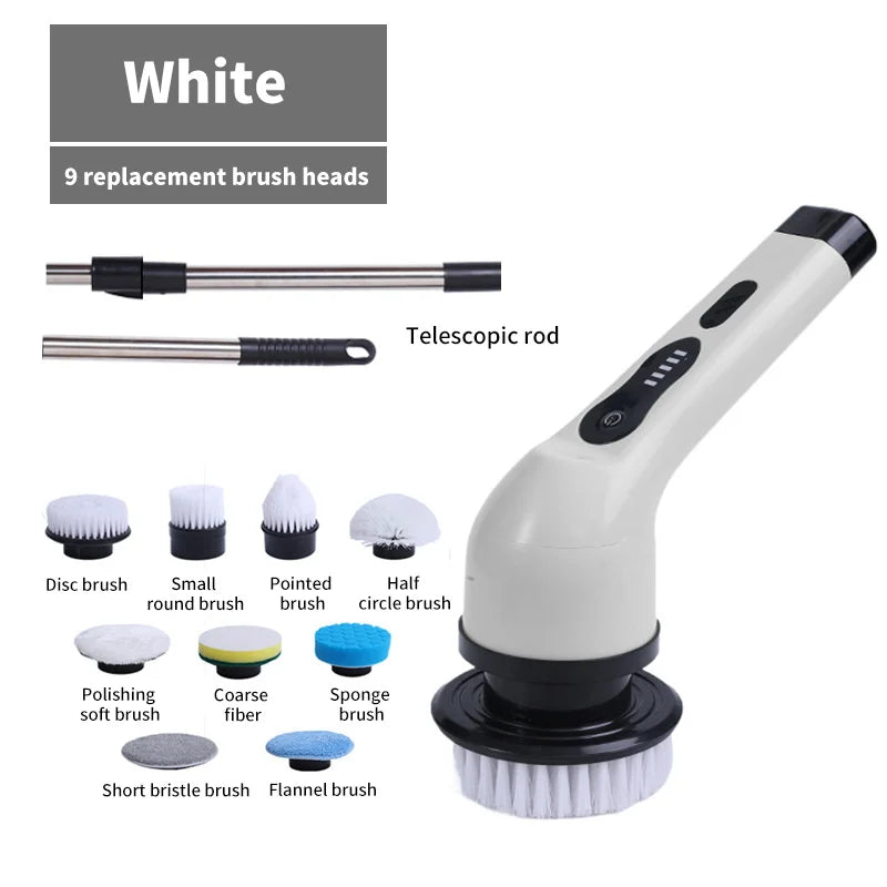 OptiScrub Pro – Cordless Electric Scrubber Brush | All Surface Deep Cleaner (3–9 Heads)