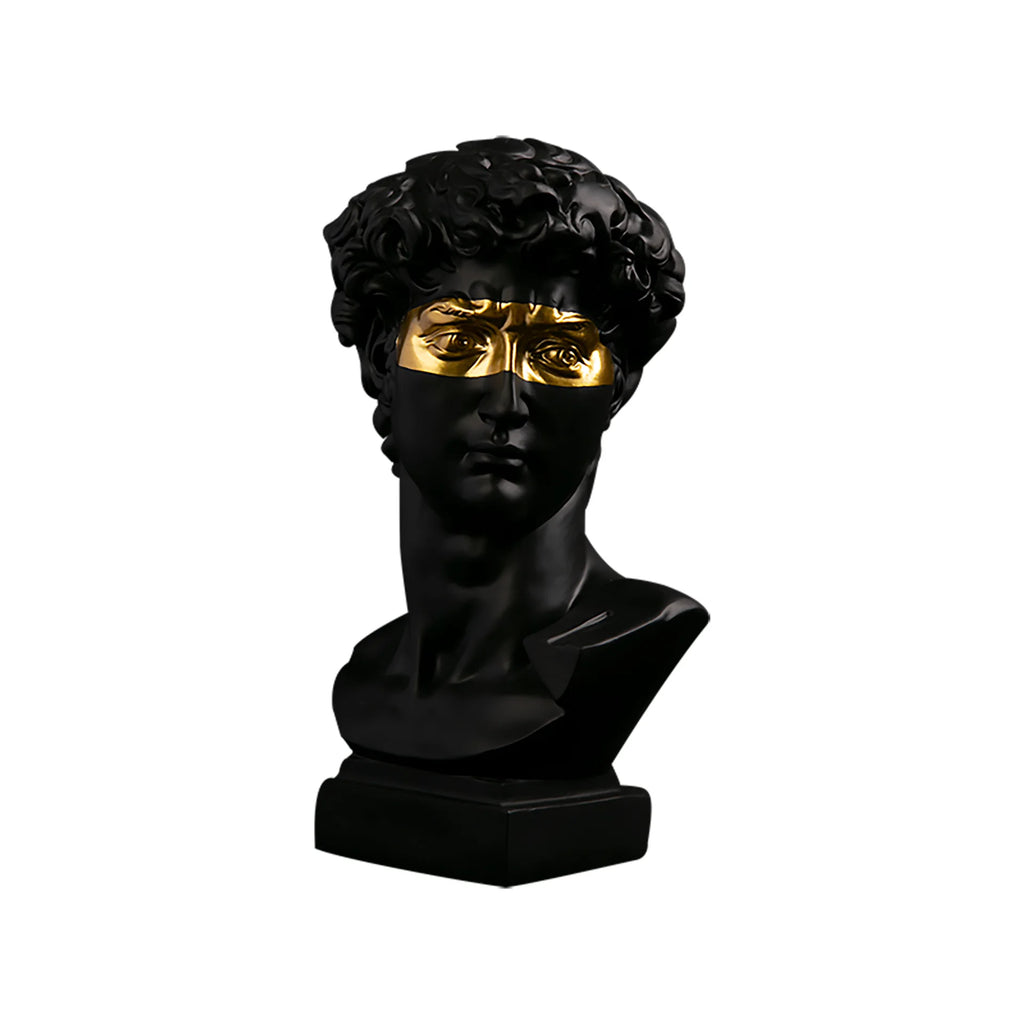 OptiArt Bust – Modern Abstract David Head Sculpture | Greek Art Bust for Studio, Shelf & Desk Decor