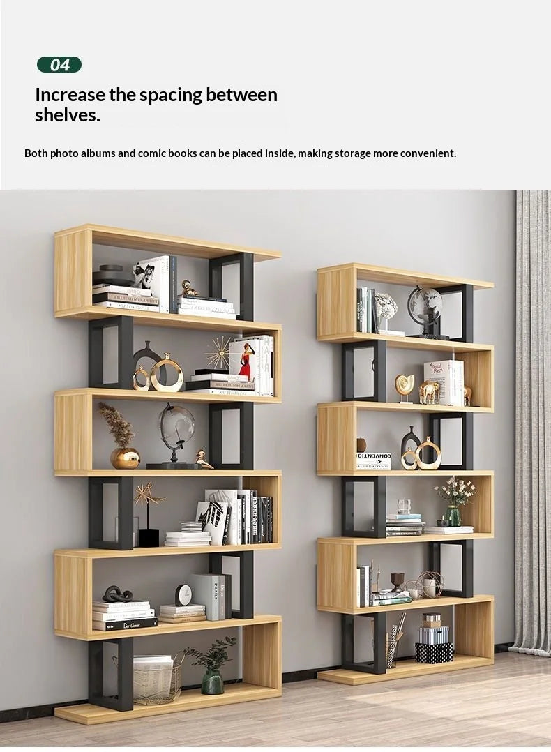 OptiShelf Tower – Modern Minimalist Bookshelf | Wood & Metal Display Rack