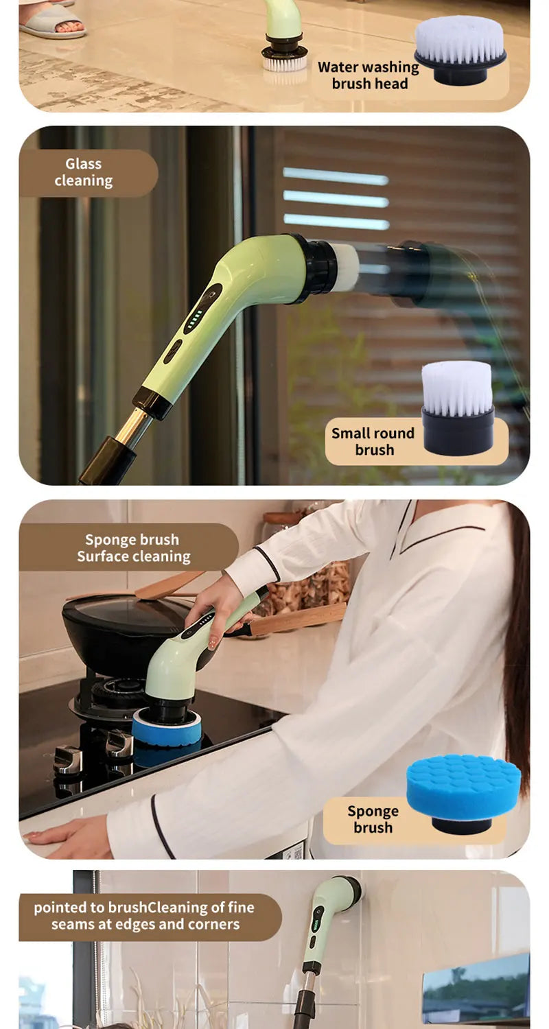 OptiScrub Pro – Cordless Electric Scrubber Brush | All Surface Deep Cleaner (3–9 Heads)