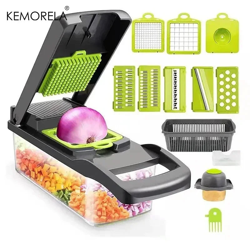 OptiChop Pro – Multifunctional Vegetable Chopper | 12, 14 or 16-in-1 Onion Slicer, Dicer & Grater Set