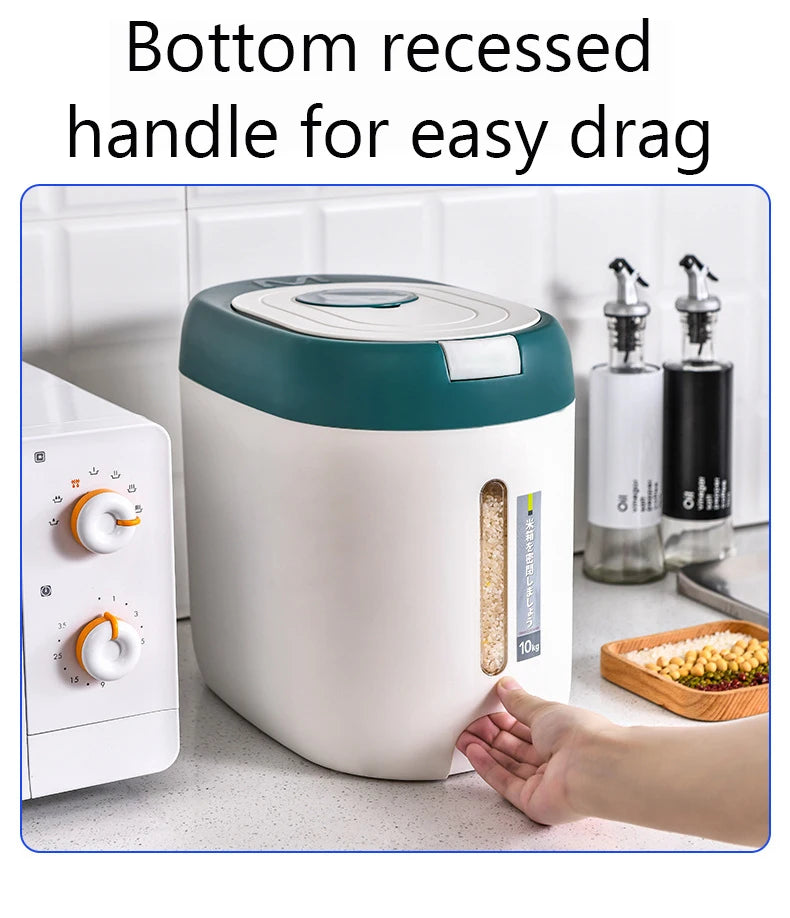 Airtight Rice & Cereal Dispenser 5KG/10KG – Smart Kitchen Storage Container