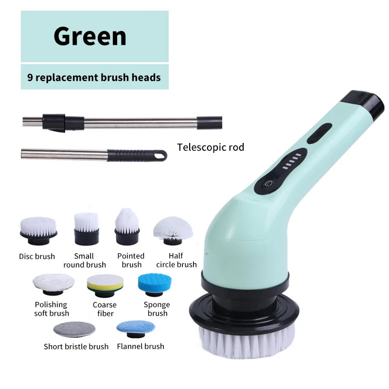 OptiScrub Pro – Cordless Electric Scrubber Brush | All Surface Deep Cleaner (3–9 Heads)