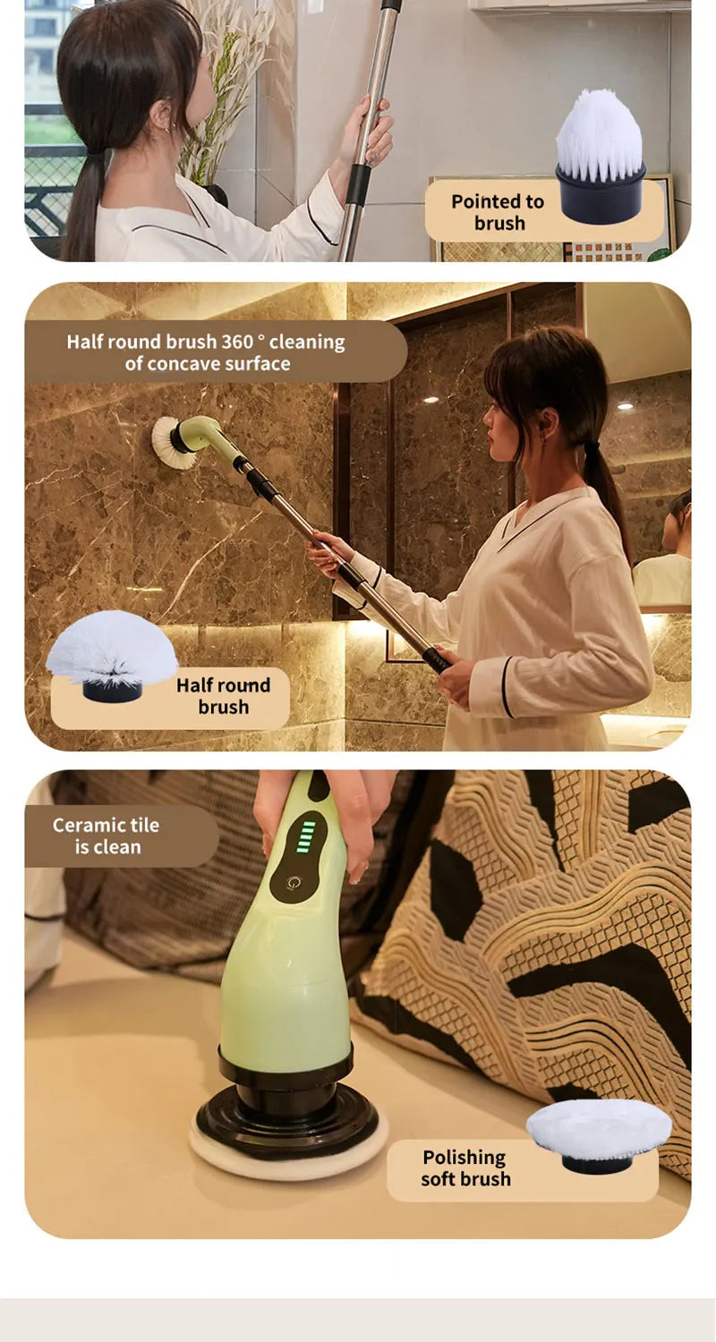 OptiScrub Pro – Cordless Electric Scrubber Brush | All Surface Deep Cleaner (3–9 Heads)