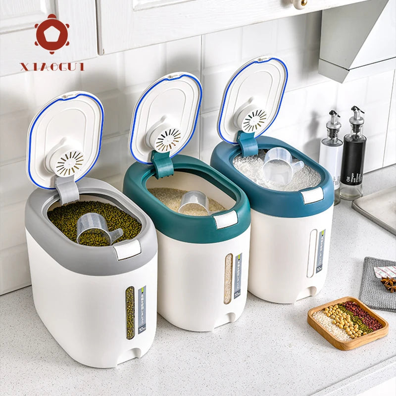 Airtight Rice & Cereal Dispenser 5KG/10KG – Smart Kitchen Storage Container
