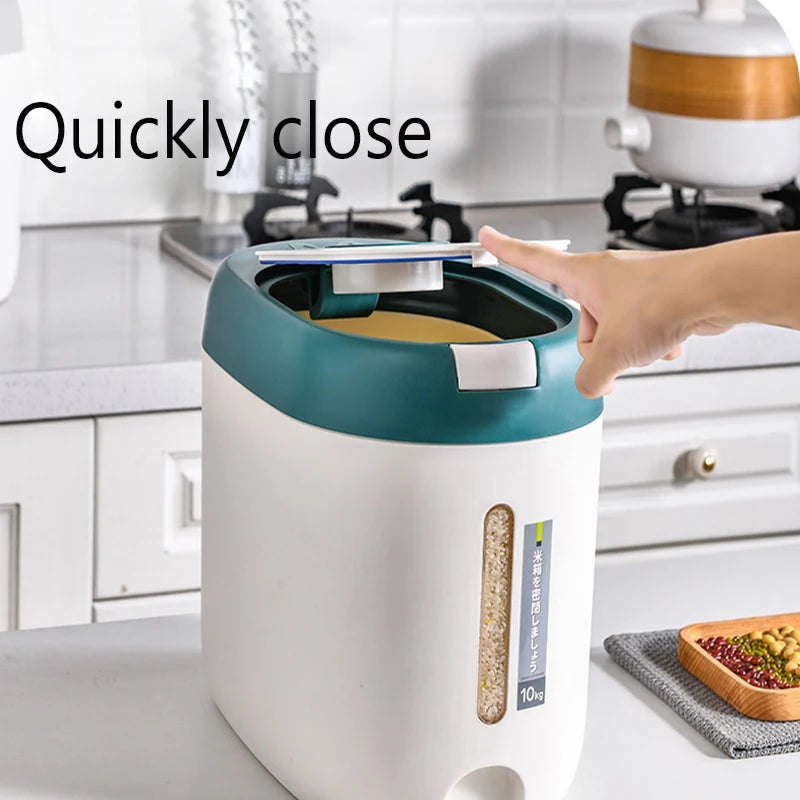 Airtight Rice & Cereal Dispenser 5KG/10KG – Smart Kitchen Storage Container